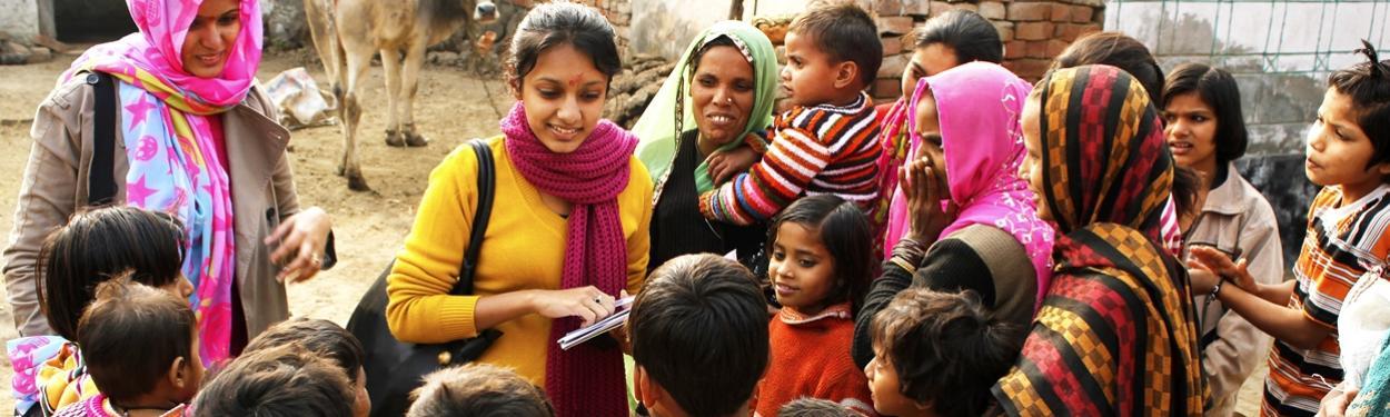 Social worker supporting women and girls in rural India